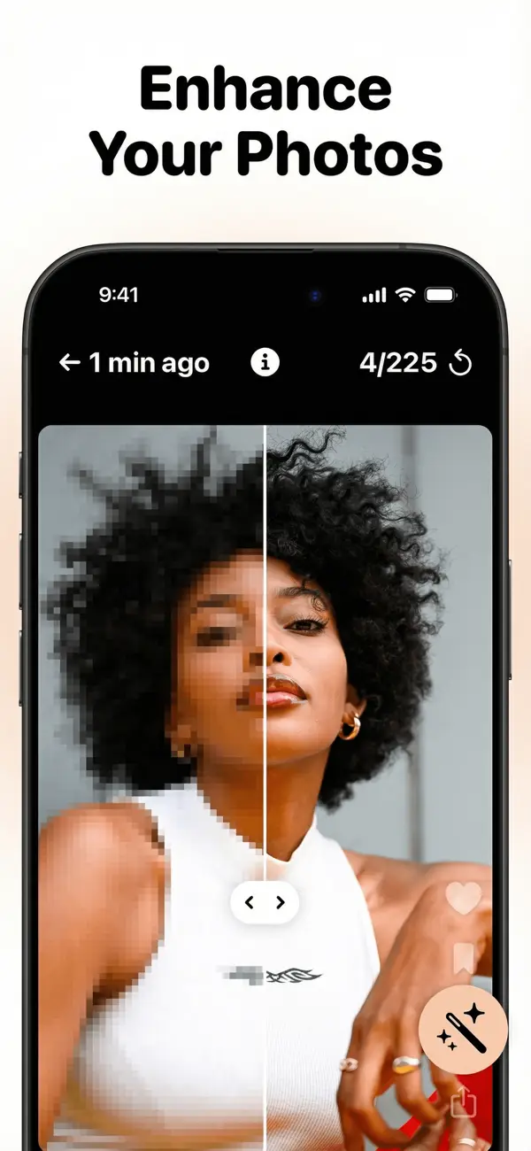 Before-and-after comparison of a photo improved with the Swipewipe enhancer